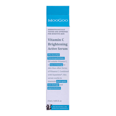 Moogoo Vitamin C Brightening Active Serum packaging on a white background