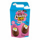 Packaging of Mummy Weezez Chuckie Egg Vegan chocolate eggs with blue and pink design.