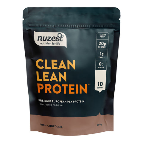 Nuzest Clean Lean Protein 250g pouch on a white background