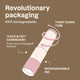 Illustration of a biodegradable packaging tube with text on a brown background.