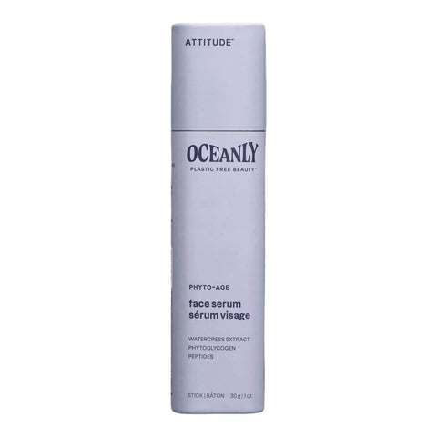 Oceanly face serum bottle on a white background.