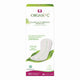 Box of Organyc Panty Liners - extra long design for light flow. 20 liners made with cotton for sensitive skin.