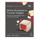 Pana Organic White Strawberry Turkish Delight packaging on a white background. Plant based. Gluten free. Handmade.
