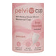 Pelvi Cup packaging with pink background and product details.