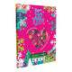 Vegan So Free vegan oat milk carton packaging with a bright pink background, colorful snowflake and geometric border designs, and a central heart-shaped grid illustration with vegan-themed icons and text.