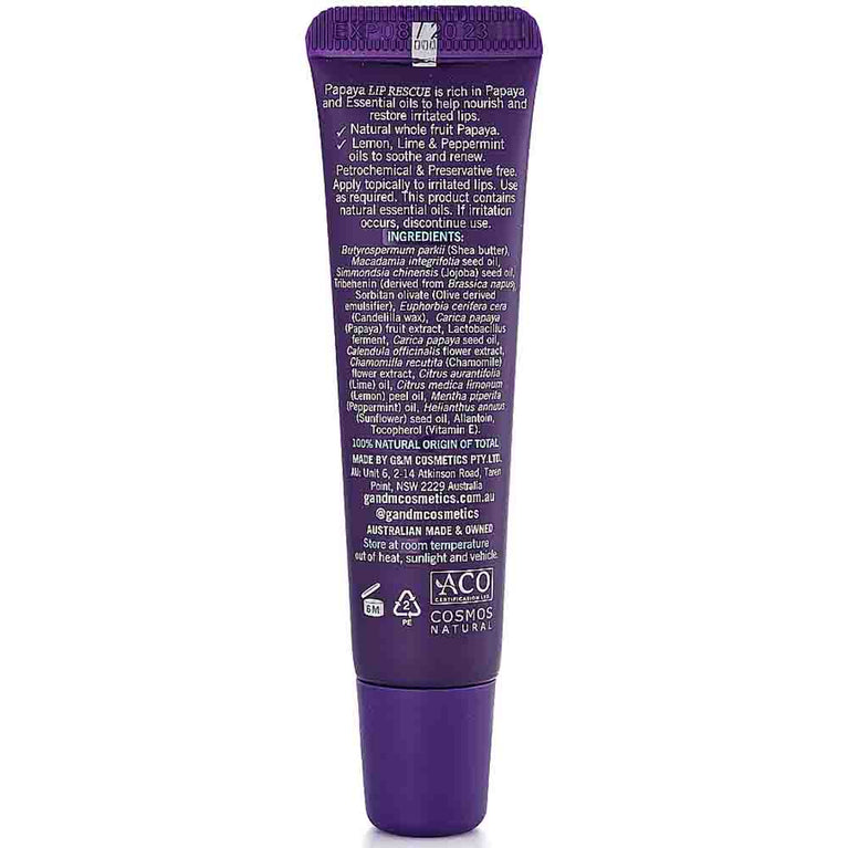 P'ure Papayacare Papaya Lip Rescue Balm Flora & Fauna