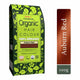 Box of Organic Hair Colour Auburn Red with green and brown design.