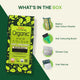 Radico Colour Me Organic Hair Colour packaging with product details on a green and white background.