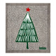 Green Christmas tree with red star on a grey compostable sponge cloth, featuring the RetroKitchen logo.