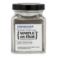 Glass jar of exfoliant with 'Simple as That' label on a white background