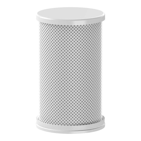 White cylindrical tap water refill with 6 stage filtration.