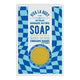 A box of handmade and natural Wake Up Bar, cinnamon, oramnge and patchouli soap.