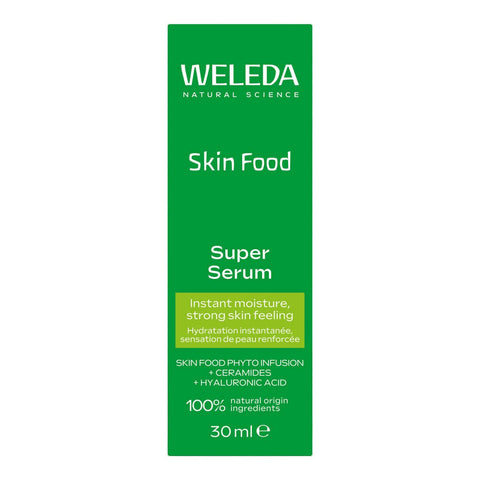 Weleda Skin Food Super Serum 30ml packaging on a white background.