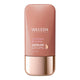 Weleda Sunkissed Bronzing Serum Drops in a rectangular bottle with rounded corners, featuring a tan body and a metallic rose gold cap.