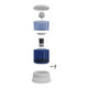 Exploded view of zazen Water Alkaline Water Filter System - Glass Bottom Tank.
